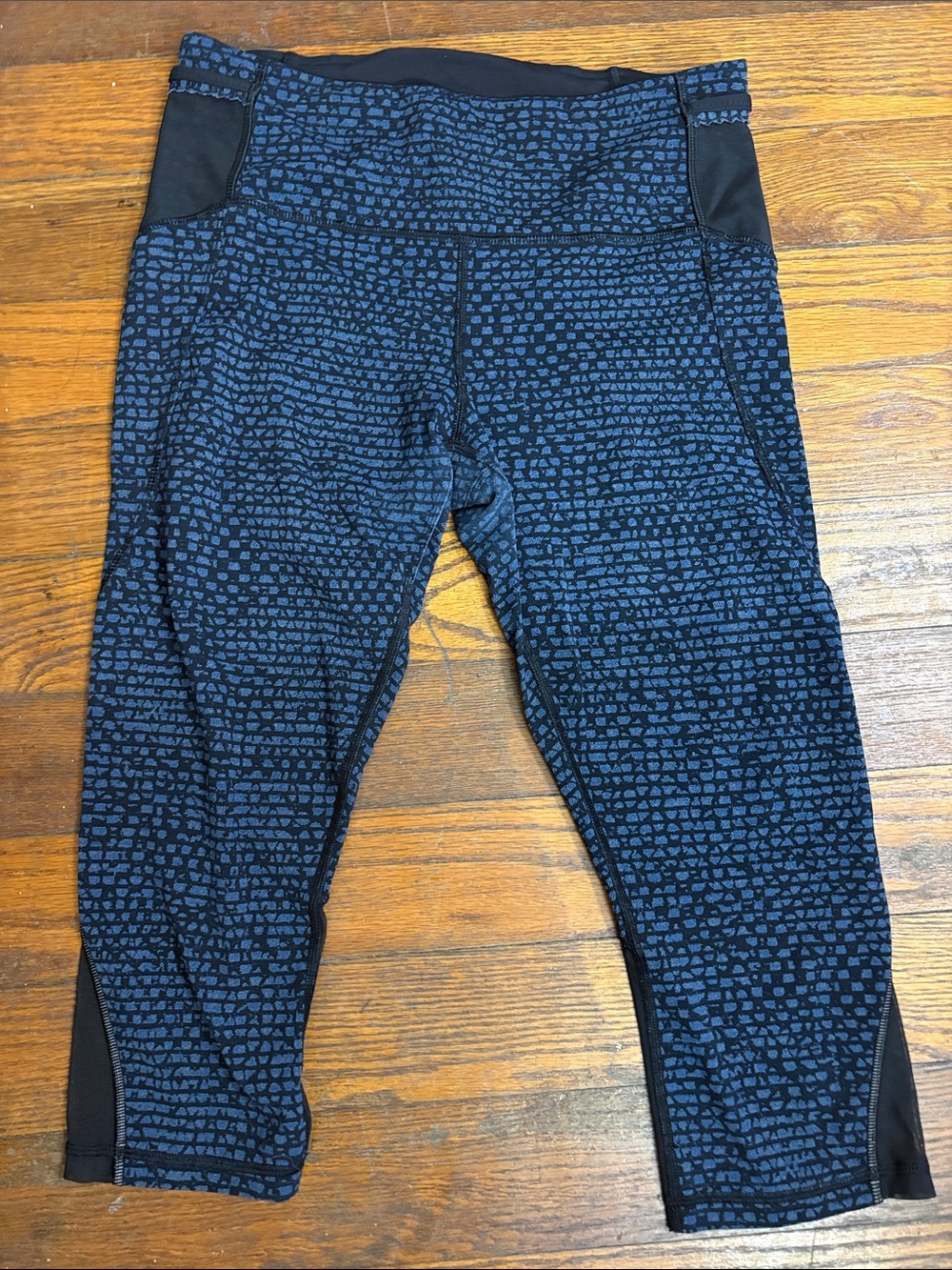 lululemon Pace Rival cropped leggings in Shatter Weave Desert Teal Blue Black 8